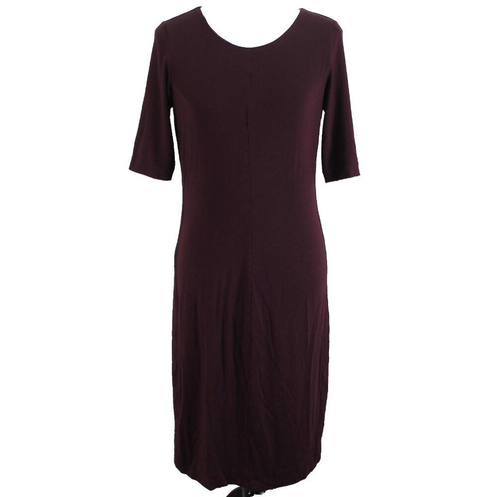 Diane von Furstenberg Raquel Dress Womens Size L Purple Elbow Sleeve Knit Sheath